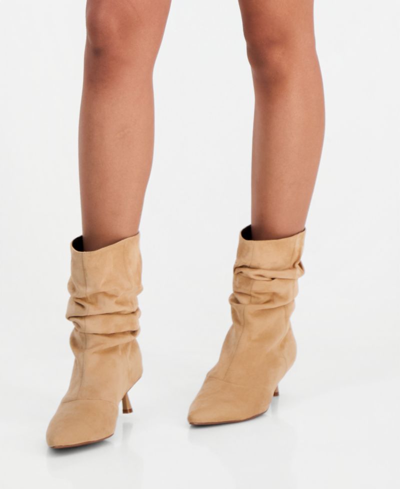 Women's Nyla Slouch Heeled Dress Booties - Extended Sizes Available