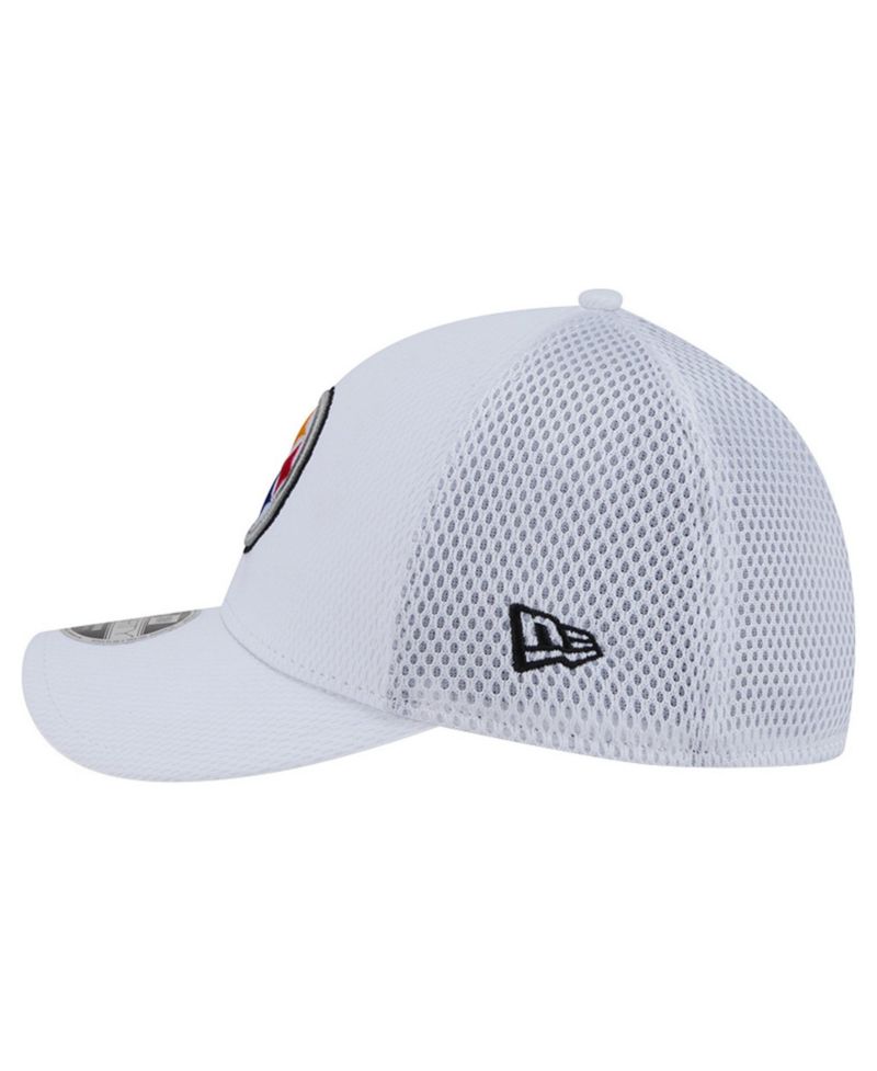 Men's White/Black Pittsburgh Steelers Dash 39THIRTY M-Crown Flex Hat