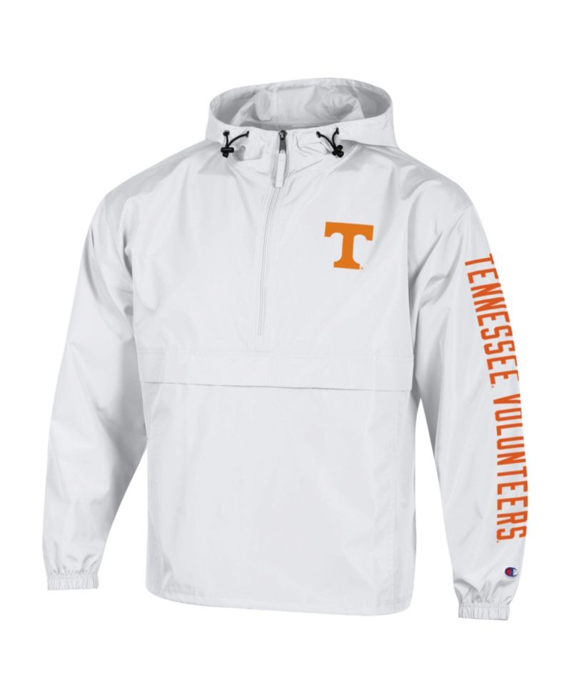 Men's White Tennessee Volunteers Cloud Packable Half-Zip Hooded Sweatshirt