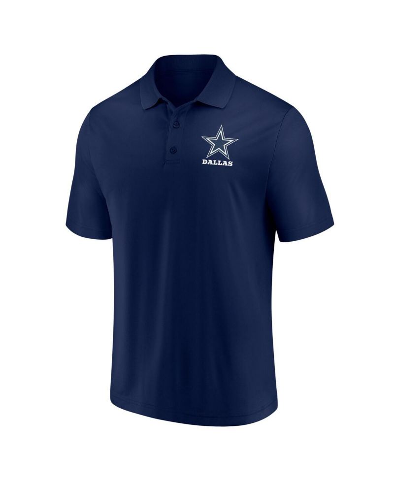 Men's White, Navy Dallas Cowboys Throwback Polo Shirt Combo Set