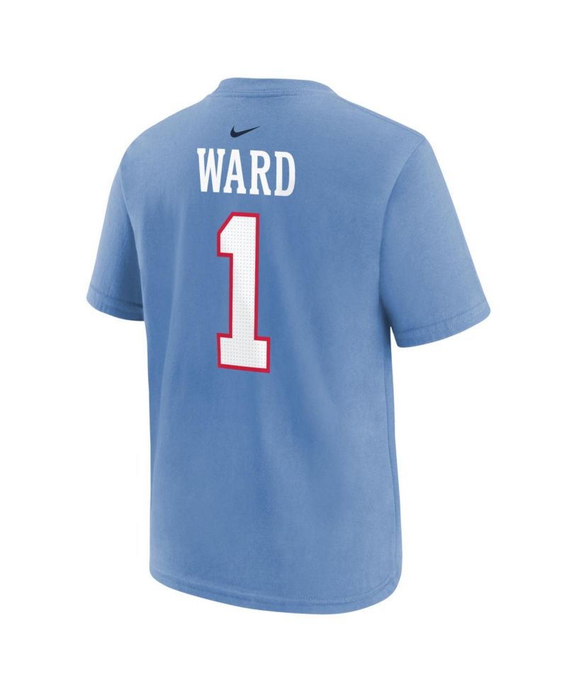 Big Boys and Girls Cameron Ward Light Blue Tennessee Titans Name & Number T-Shirt