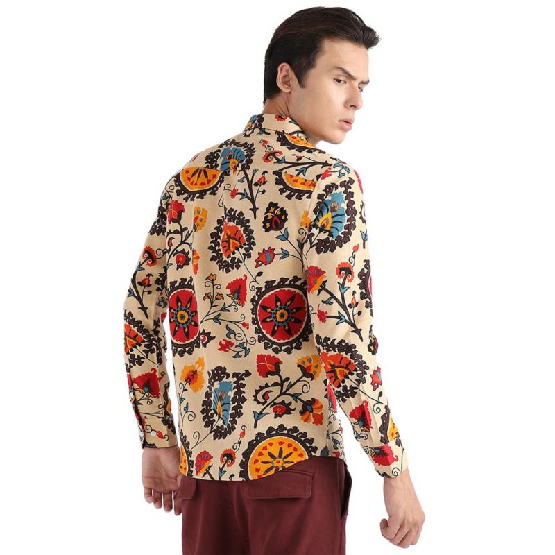 Men's Multicolour Ethnic Floral Shirt