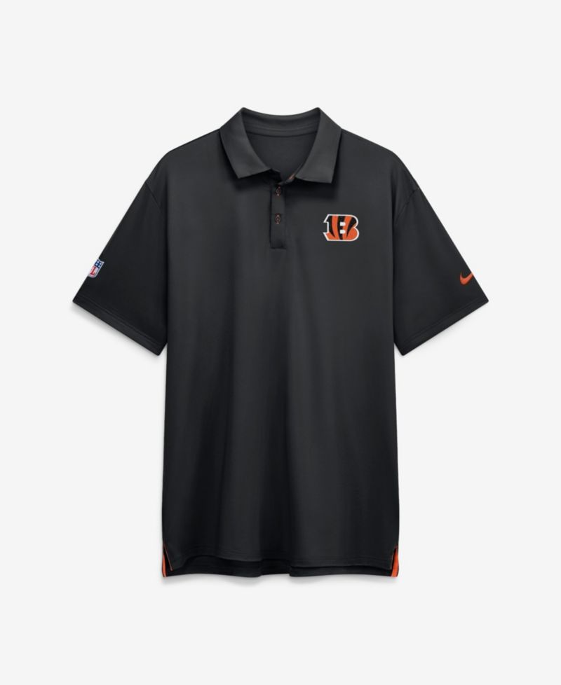 Men's Black Cincinnati Bengals Sideline Powerful Blocking Dri-FIT Tour Polo Shirt
