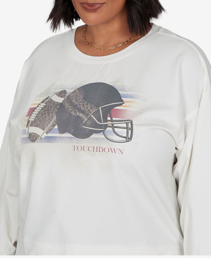 Plus Size Football Graphic Terry Sweatshirt