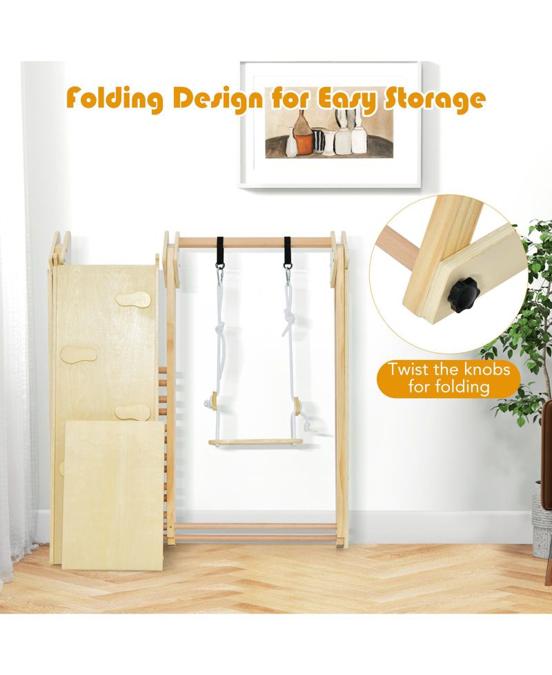 5-in-1 Foldable Adjustable-Swing Jungle Gym