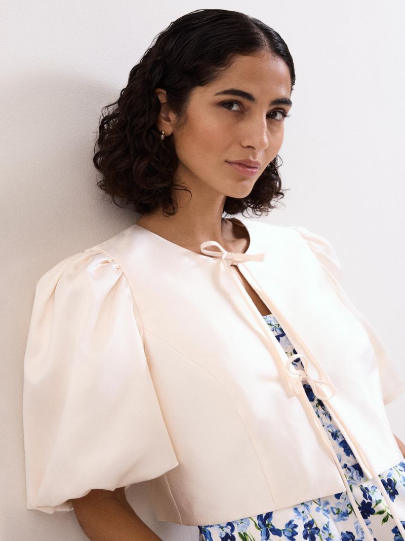 Women's Paulina Cropped Puff-Sleeve Jacket