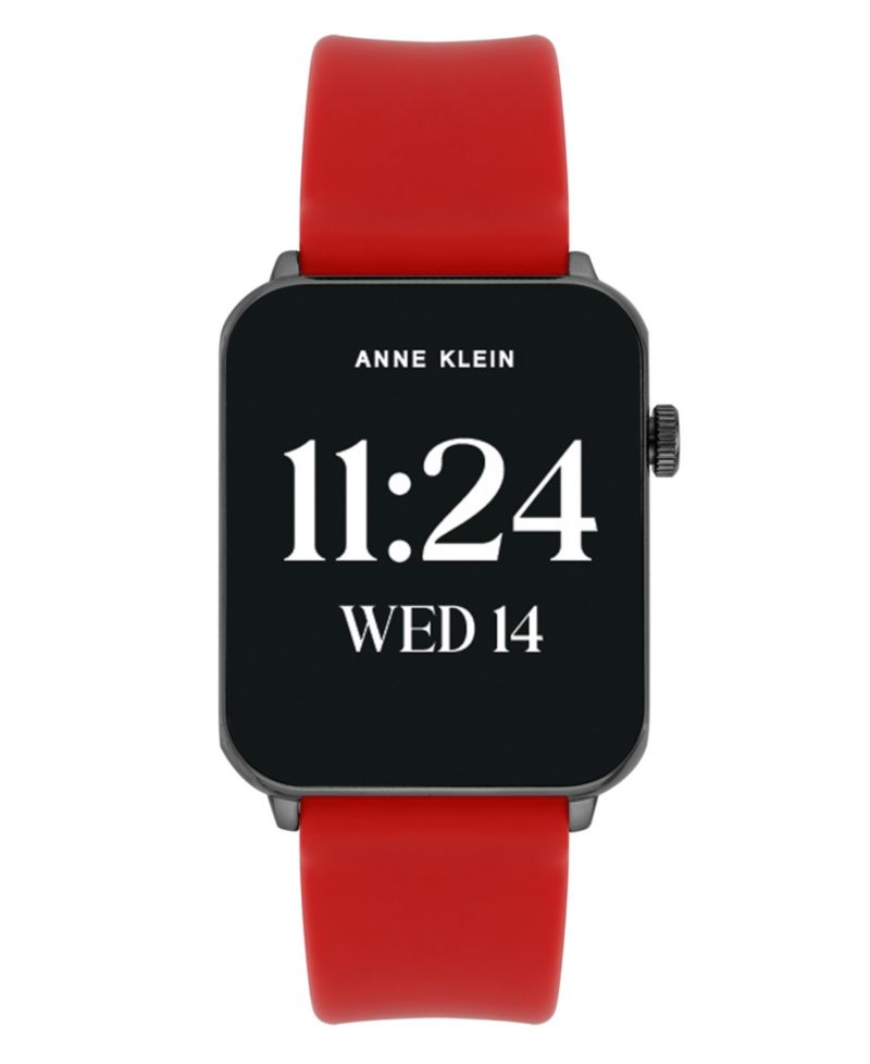Women's Connect It Stellar Smartwatch with Gold-Tone Stainless Steel Mesh and Red Silicone Band, 45mm
