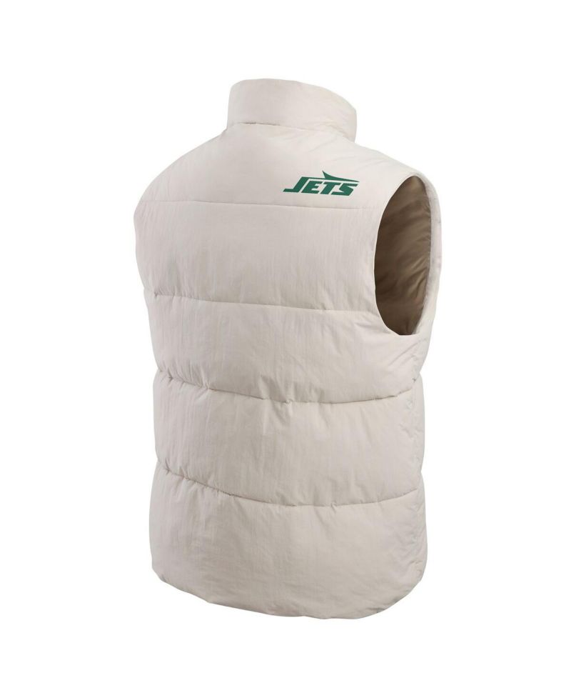 Darius Rucker Collection by Men's Cream New York Jets Puffer Full-Snap Vest