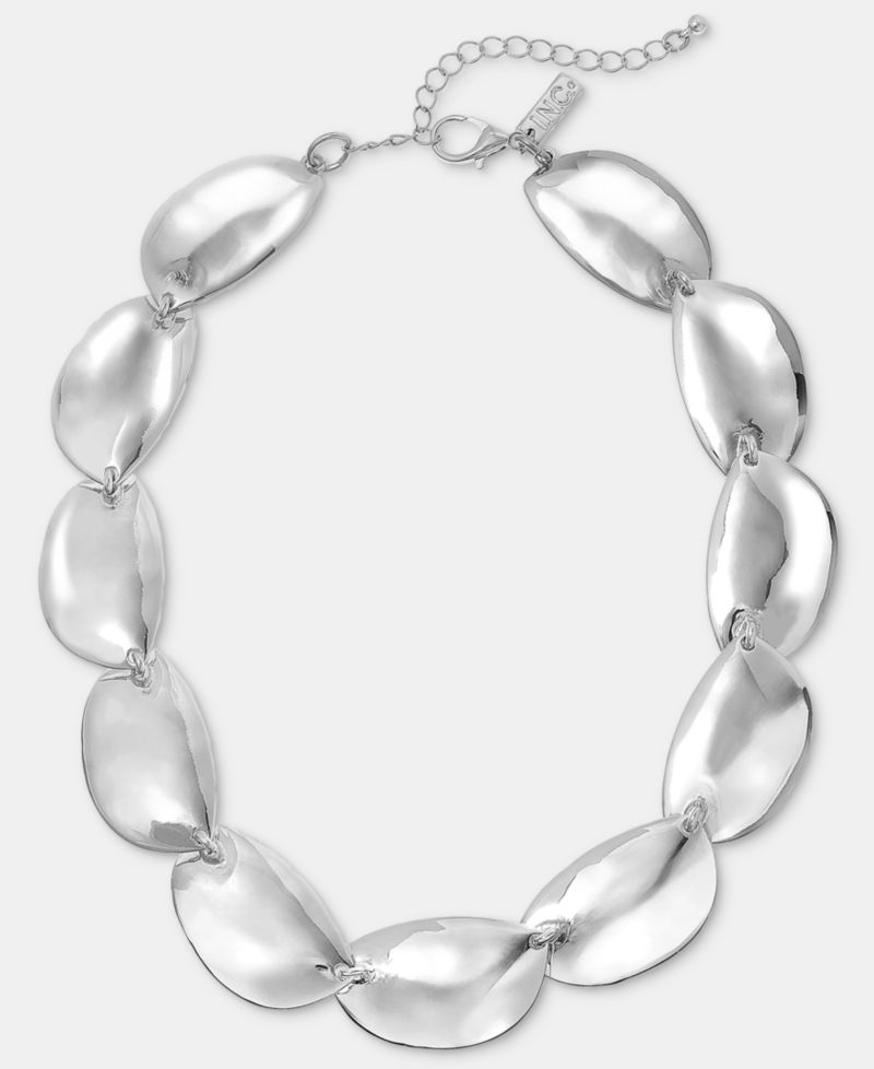 Sculptural Disc Collar Necklace, 16" + 3" extender