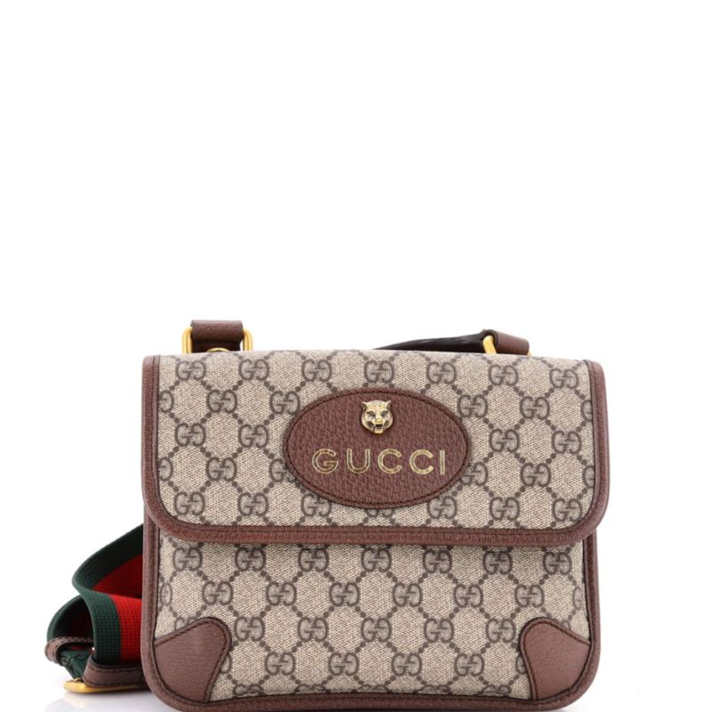 Small Neo Vintage Flap Messenger GG Coated Canvas