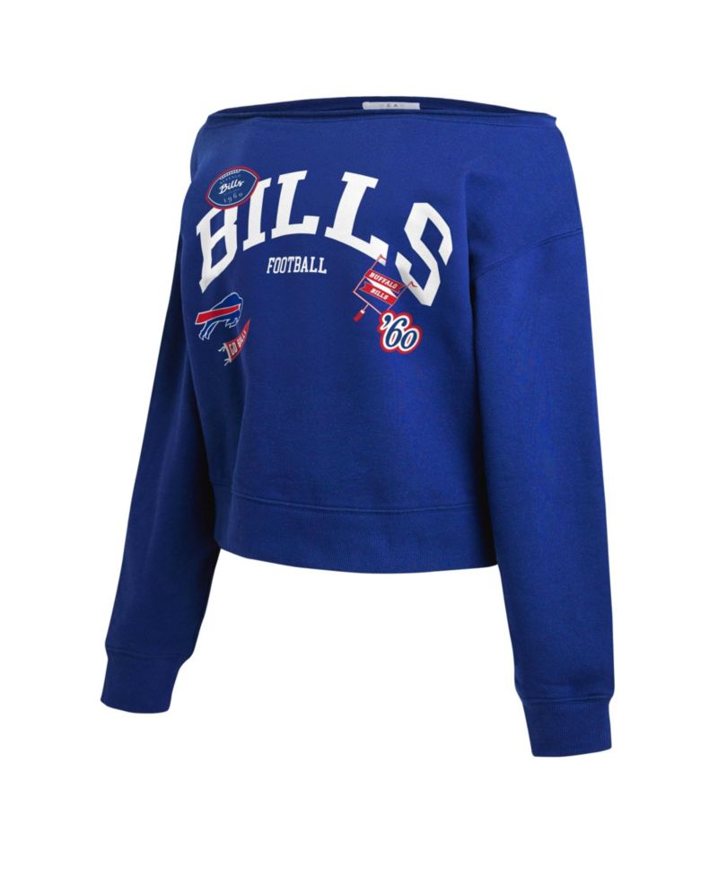 Women's Royal Buffalo Bills Off-the-Shoulder Sweatshirt