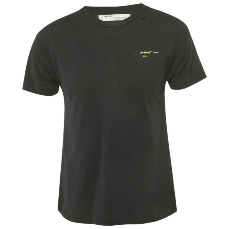 Men's Black Logo Print Cotton Crew Neck T-Shirt