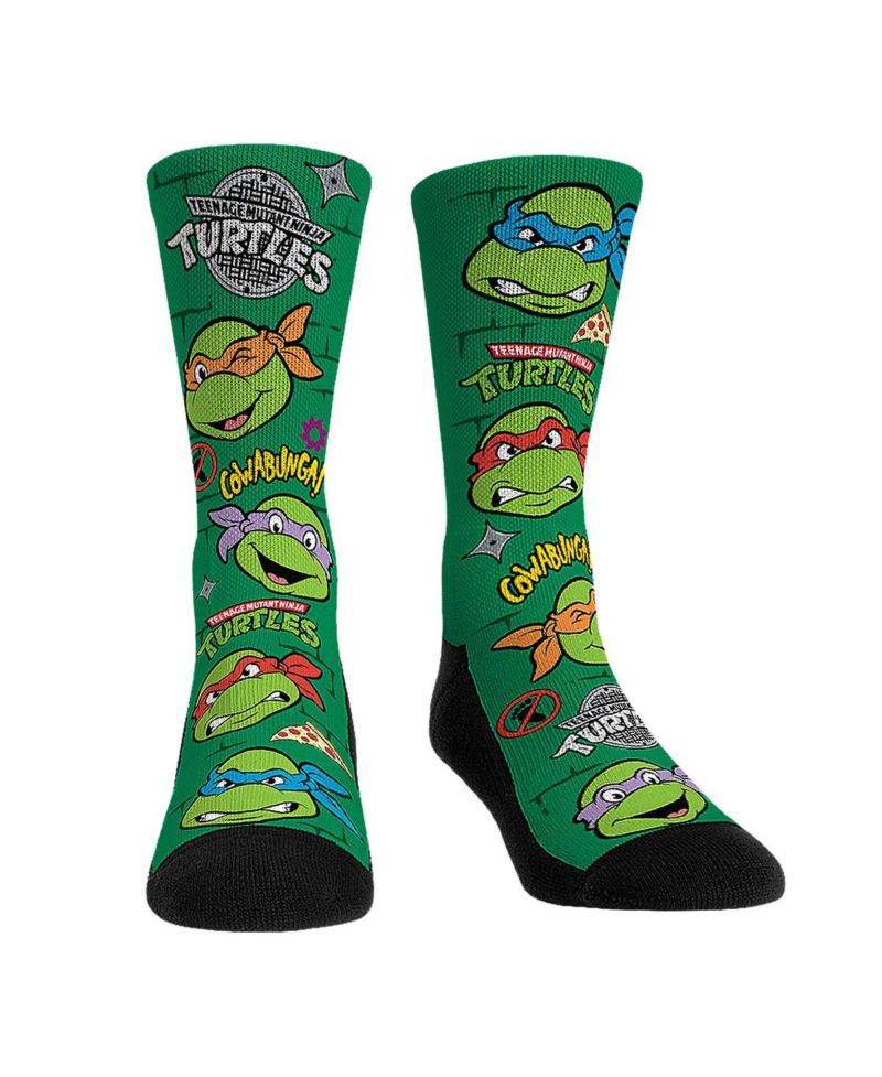 Men's and Women's Socks Teenage Mutant Ninja Turtles All Over Icons Crew Socks