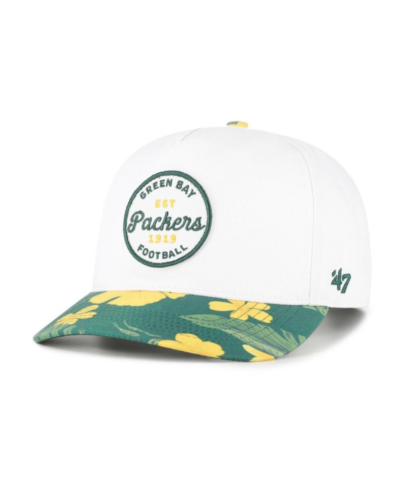 Men's White/Green Bay Packers Beach Side Hitch Adjustable Hat