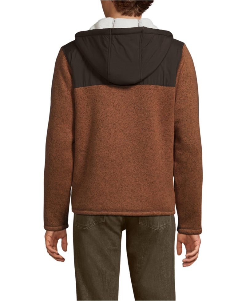Men's Sweater Fleece Mixed Media Full Zip Jacket