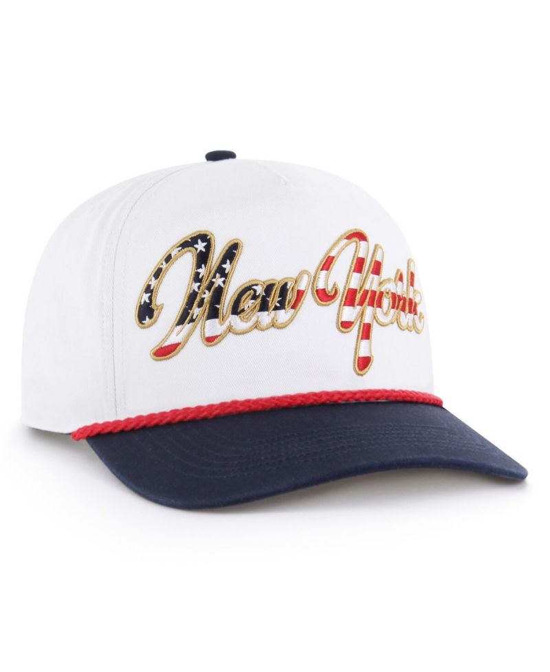 Men's White New York Yankees Patriotic Overhand Hitch Adjustable Hat