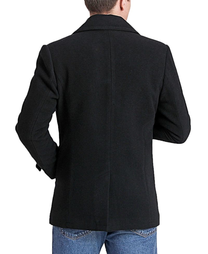 Men Wool Blend Pea Coat