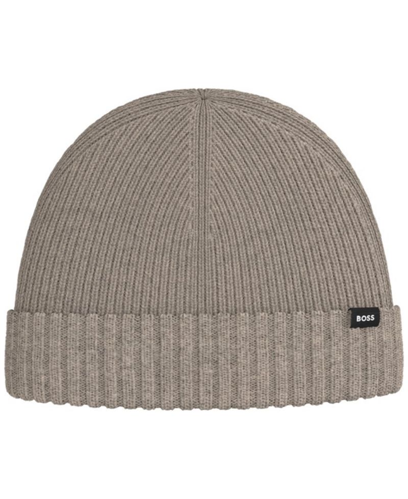 Boss Ribbed Stretch-Fit Wool-Blend Pazzetto Beanie