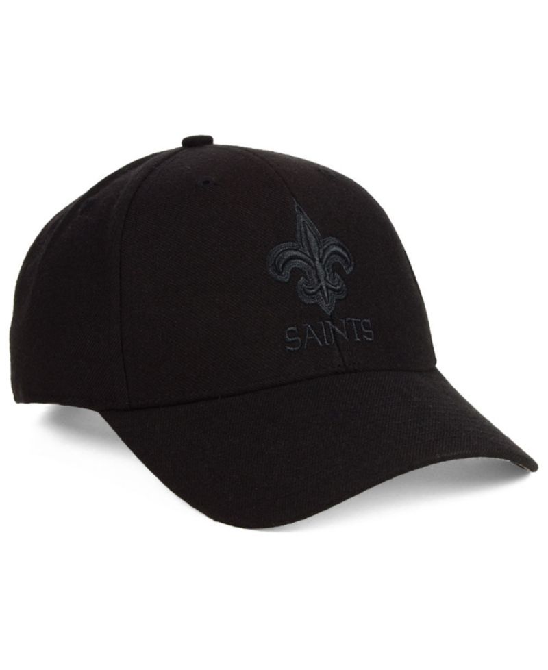 New Orleans Saints Black & Black MVP Strapback Cap