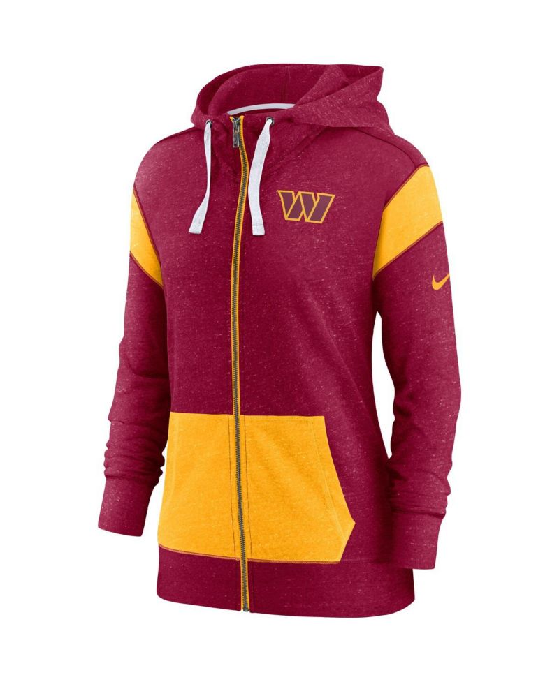 Women's Burgundy, Gold Washington Commanders Monaco Lightweight Full-Zip Hoodie