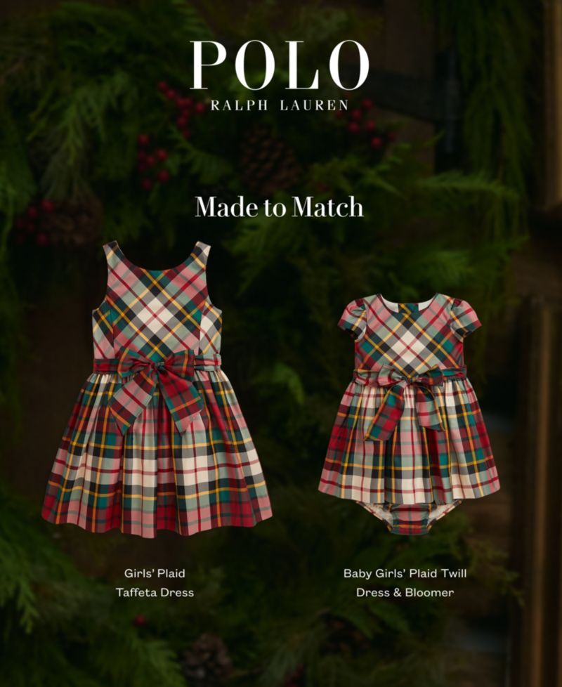 Baby Girls' Plaid Twill Dress and Bloomer