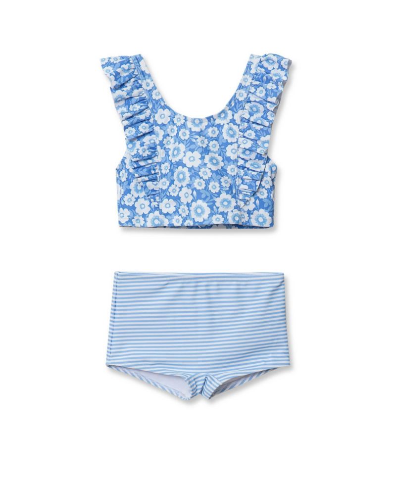 Girl Child Chlorine Resistant Ruffle Tankini Swimsuit Set
