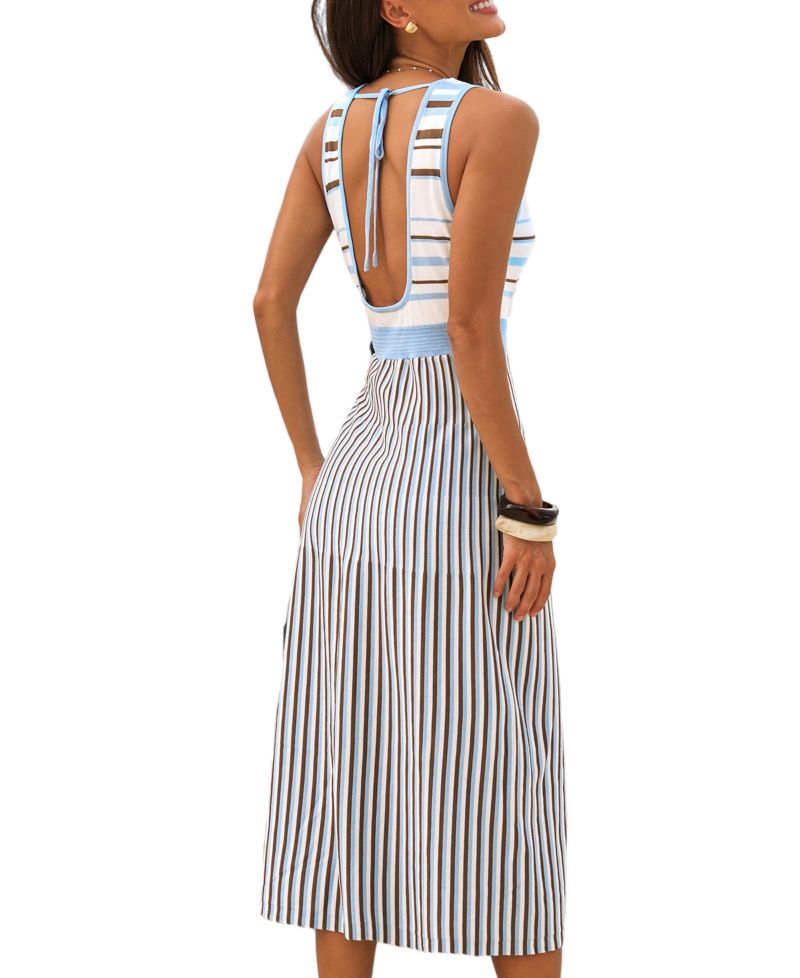Women's Sun Kiss Striped Midi Beach Dress