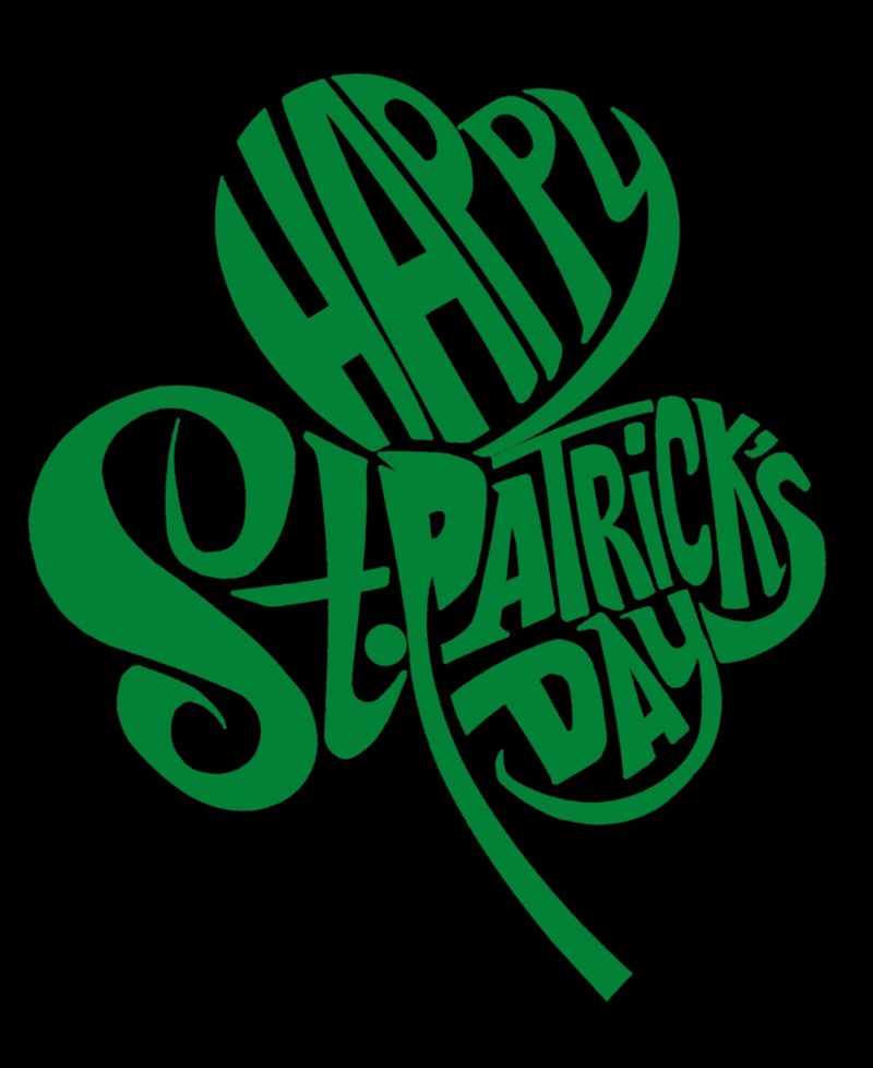 Men's St. Patrick's Day Shamrock Word Art Long Sleeve T-shirt