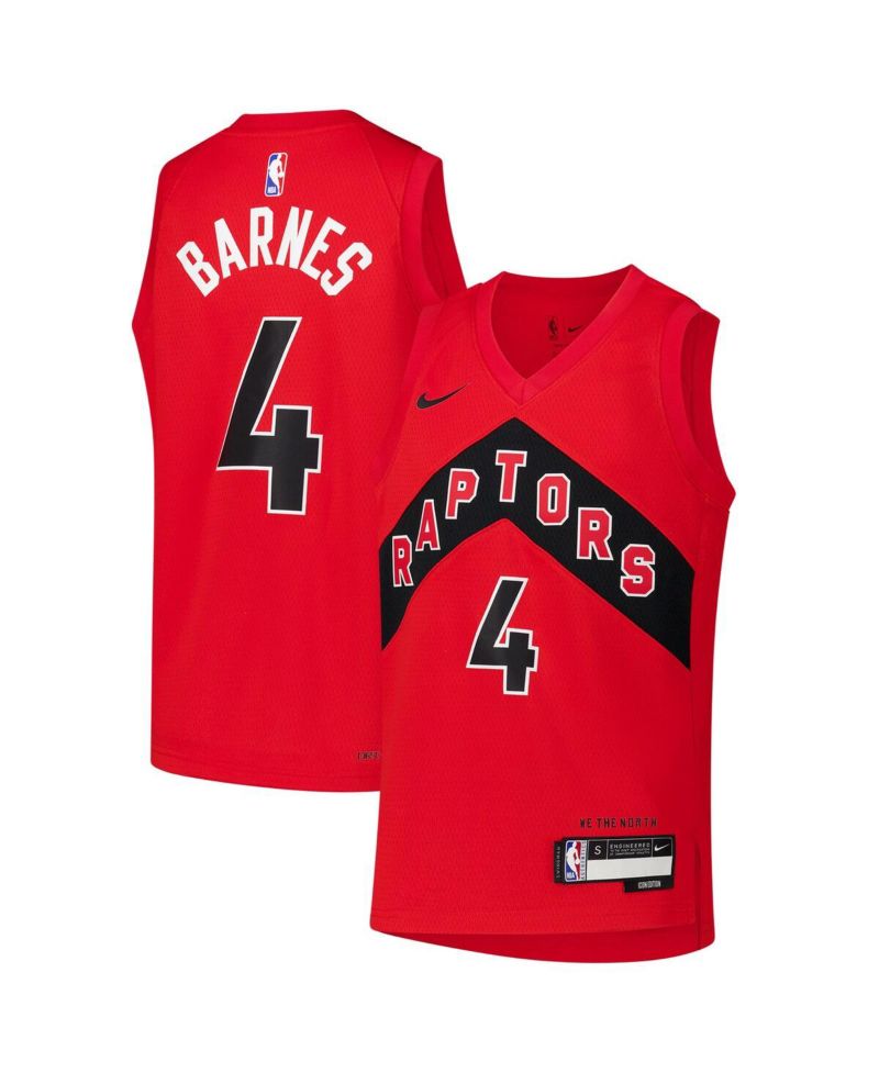 Big Boys and Girls Scottie Barnes Red Toronto Raptors Swingman Icon Edition Jersey