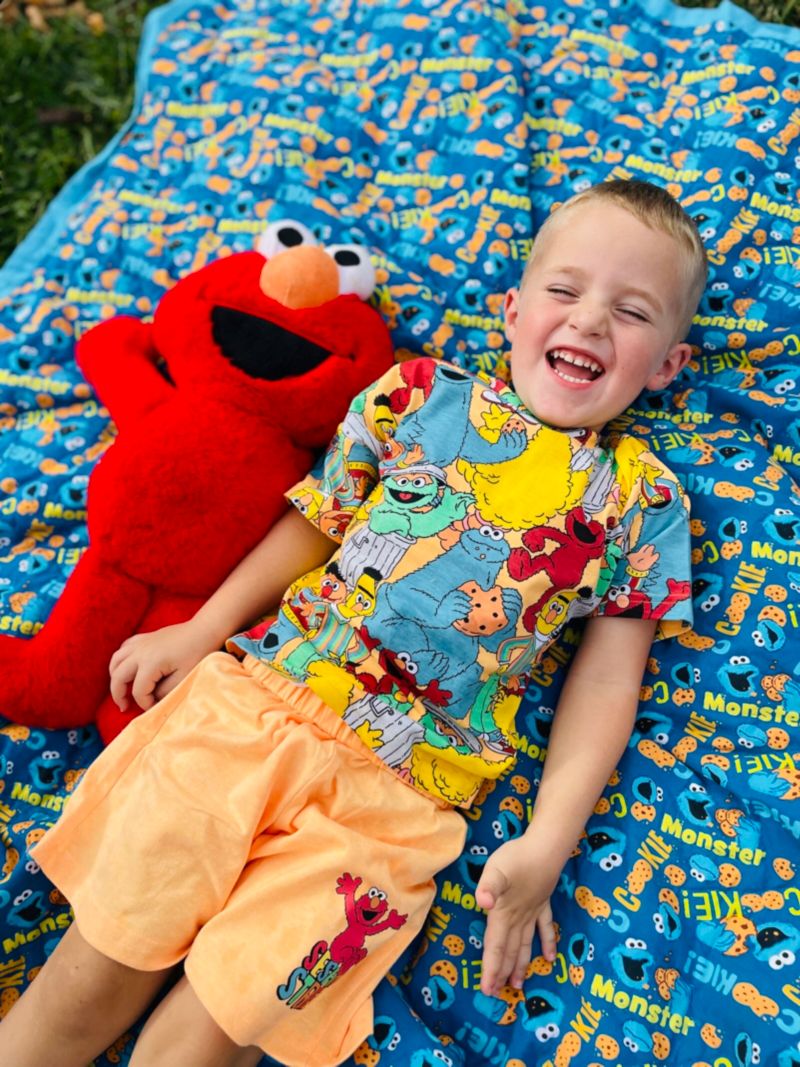 Boys Oscar the Grouch Elmo Bert and Ernie Graphic T-Shirt and Shorts Outfit Set to