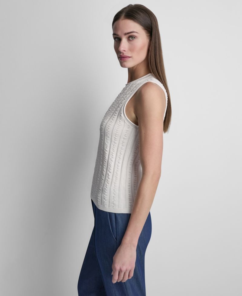 Women's Sleeveless Pucker Detail Sweater