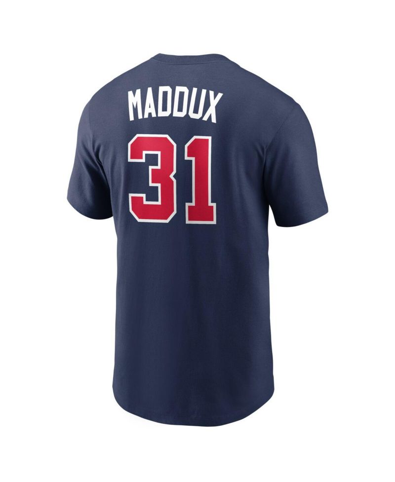 Men's Greg Maddux Navy Atlanta Braves Cooperstown Collection Name & Number T-Shirt