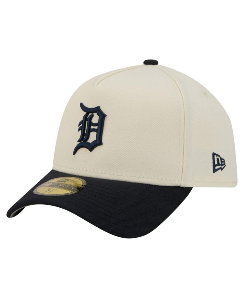 Men's Cream Detroit Tigers Chrome A-Frame 59FORTY Fitted Hat