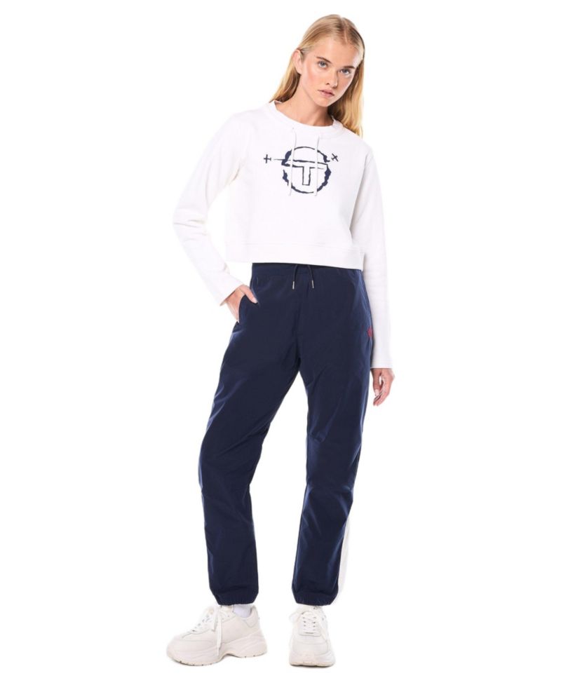 Women's Piano Long-Sleeve Crop Crewneck Sweatshirt