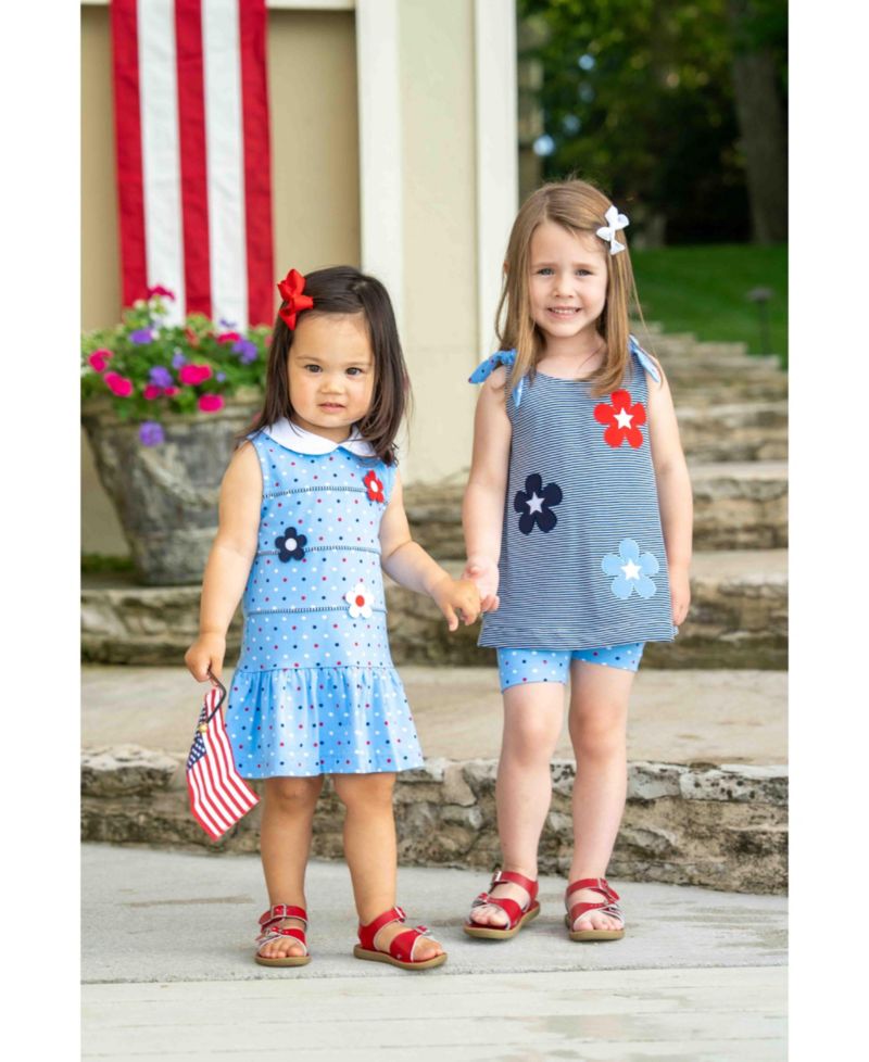 Little Girl Printed Knit Dress With Flowers