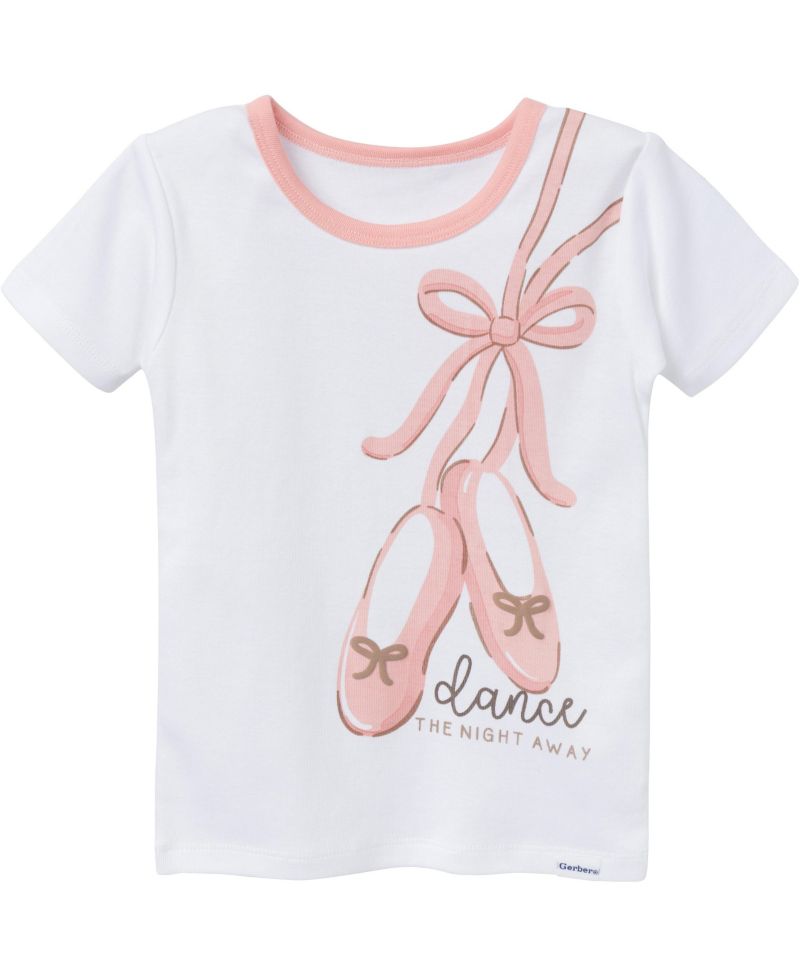 Baby Girls Top and Shorts Pajama Sets, 4-Piece, Stripes
