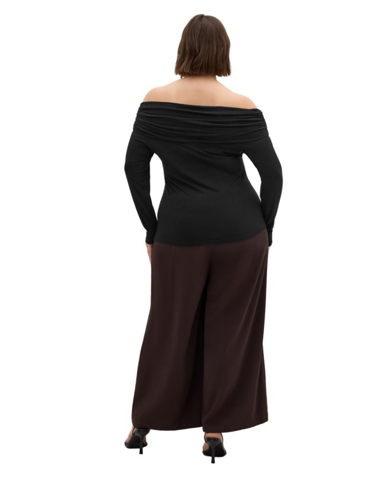 Women's Buckle Off Shoulder Long Sleeve Top
