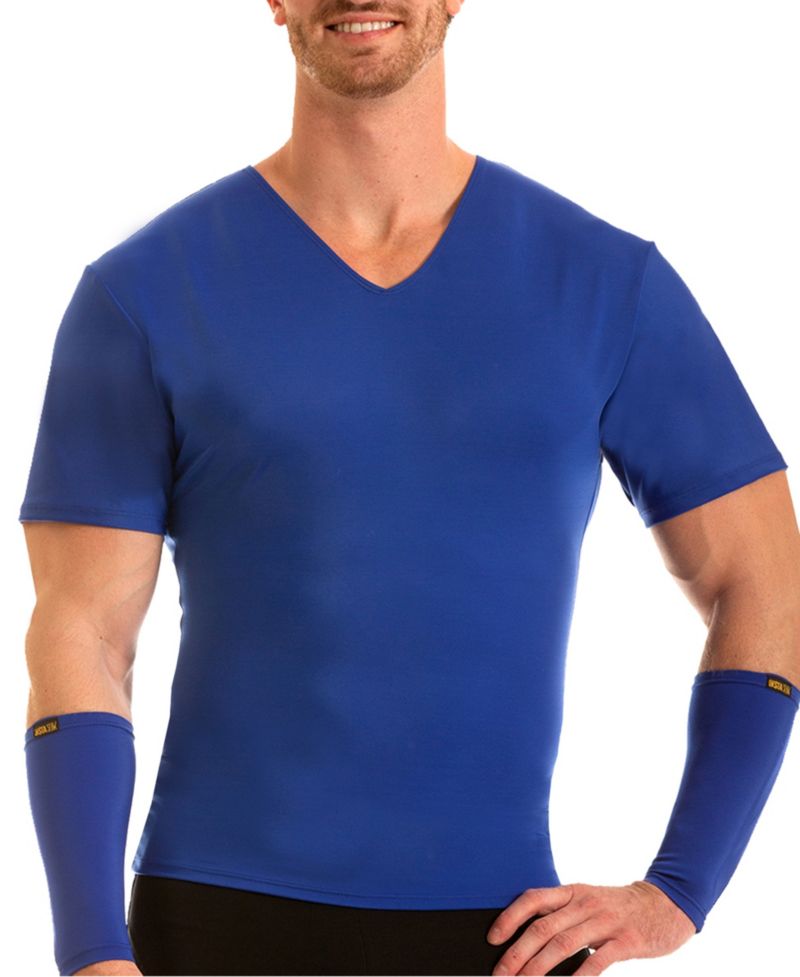 Men's Big & Tall Compression Activewear Short Sleeve V-Neck T-shirt