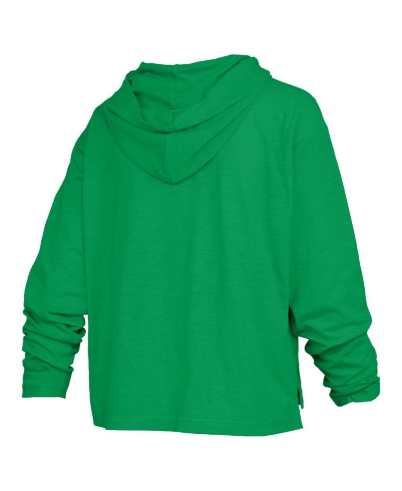 Women's Oregon Ducks Castillo Oversized Hooded Slub-Fabric Long-Sleeve T-Shirt