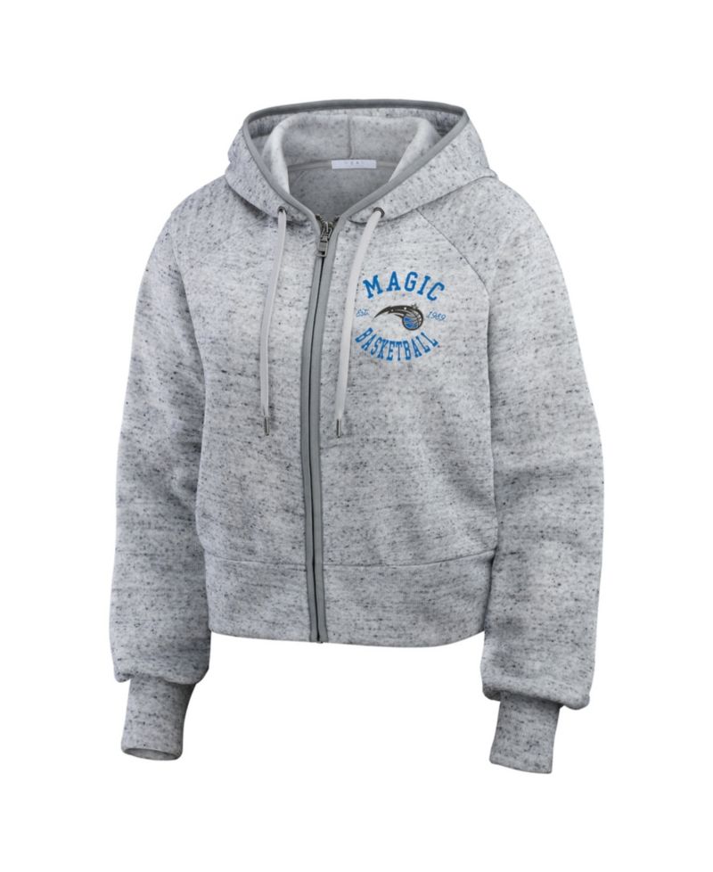 Women's Heather Gray Orlando Magic Speckled Radiator Full-Zip Hoodie