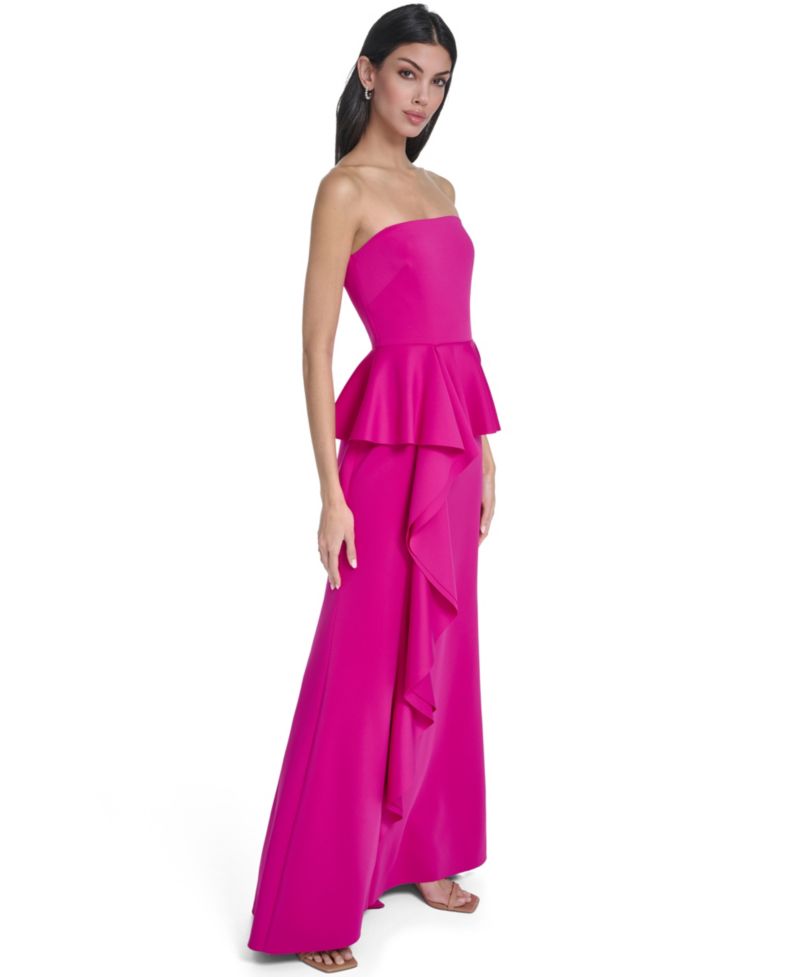 Women's Strapless Peplum Gown