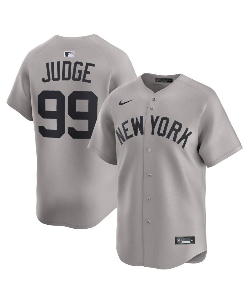 Men's Aaron Judge Gray New York Yankees Road Limited Player Jersey