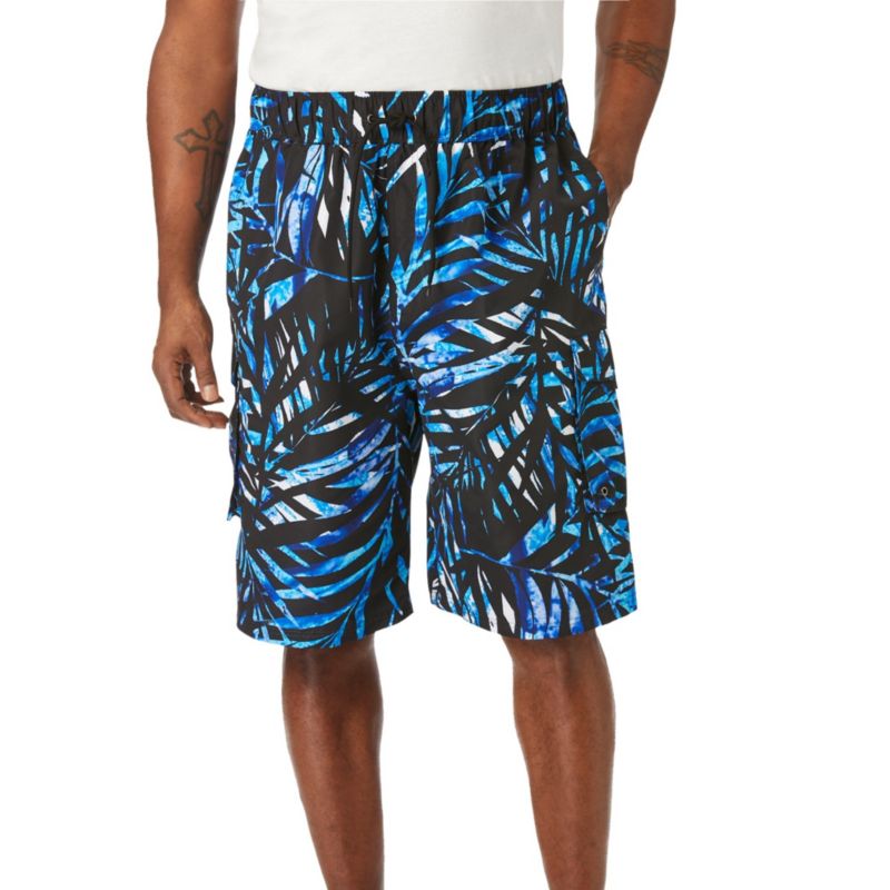 Big & Tall 8" Printed Cargo Swim Trunks