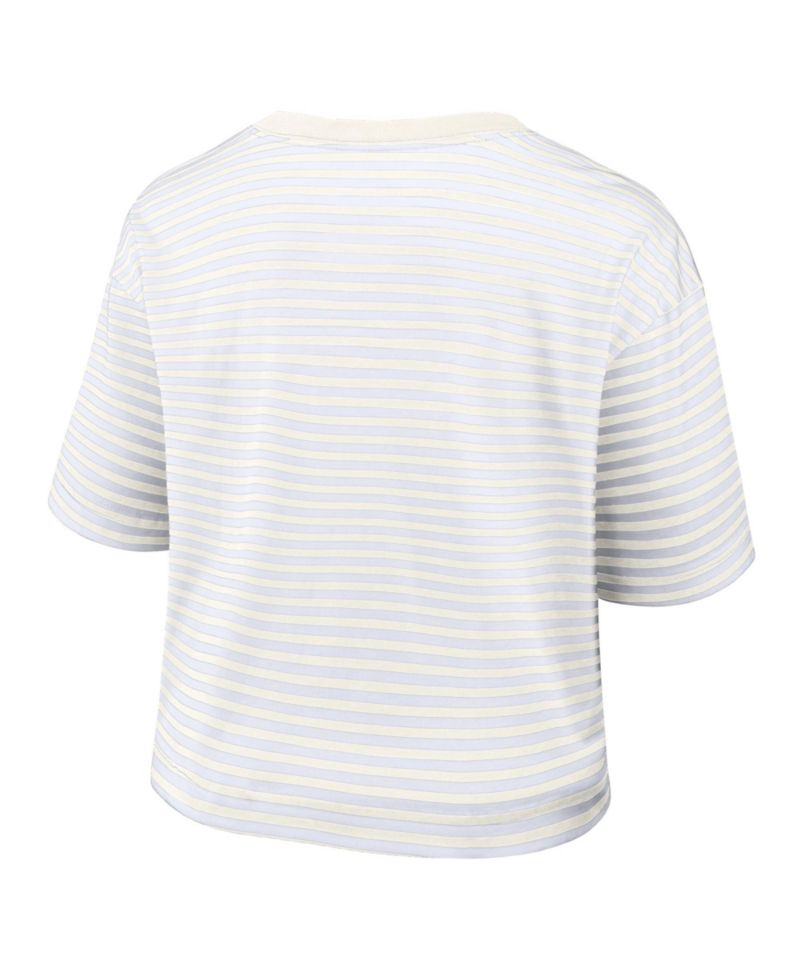 Women's Washington Commanders Striped Cropped Scoop Neck T-Shirt