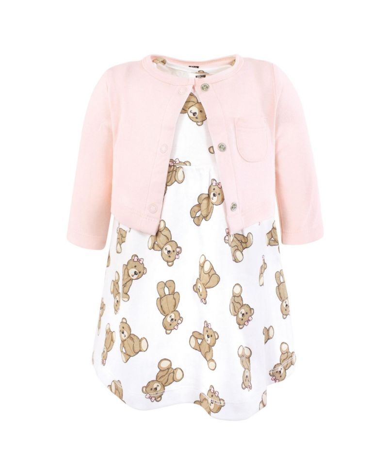 Baby Girls Hudson Lightweight Cotton Dress and Cardigan Set