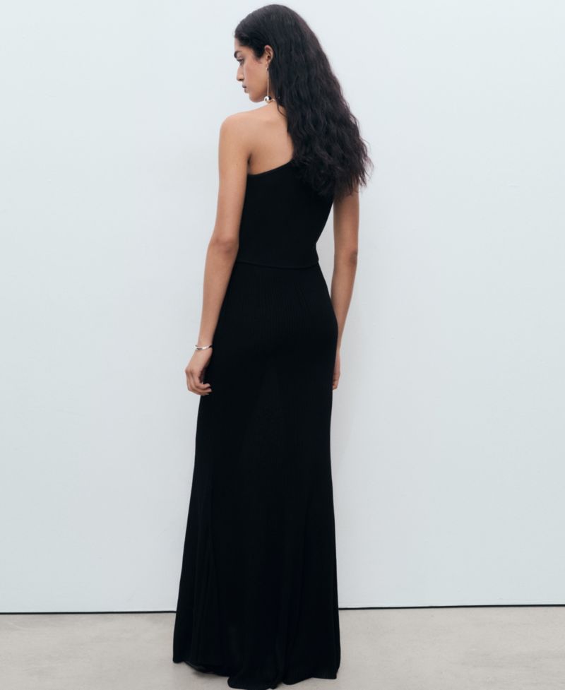 Women's Asymmetrical Combined-Knit Dress