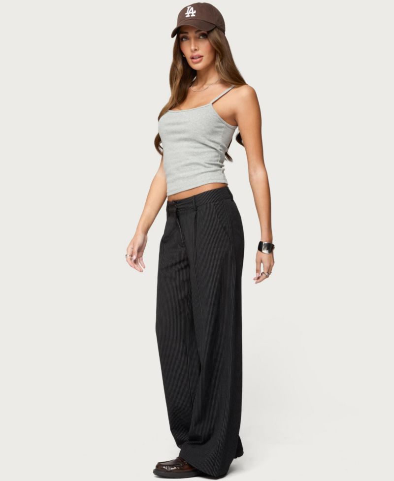 Women's Striped Henley Tank Top