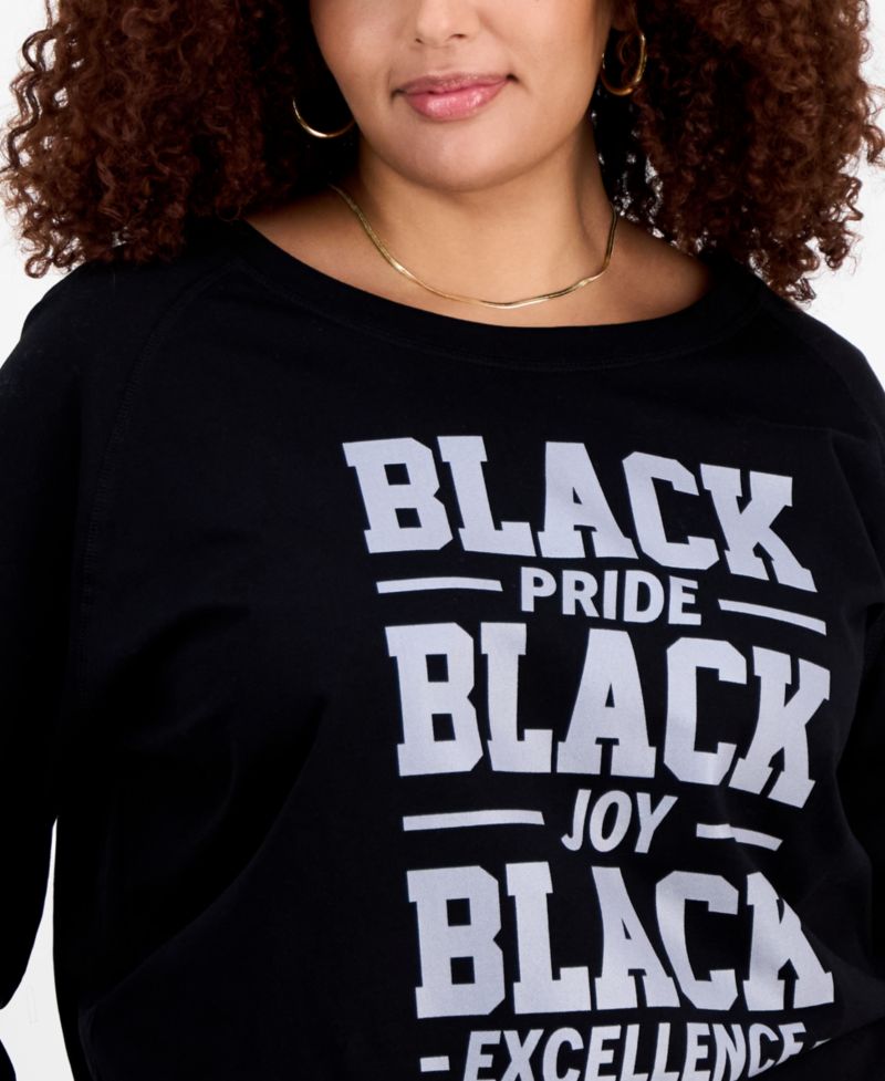 Trendy Plus Size Black History Month Graphic Long Sleeve Tee