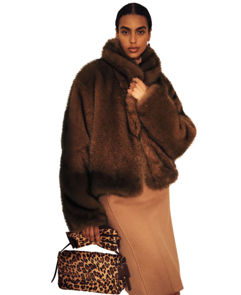 Hair Calf Ocelot Glove