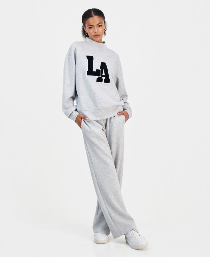 Juniors' High Rise Pull On Scuba Sweatpants